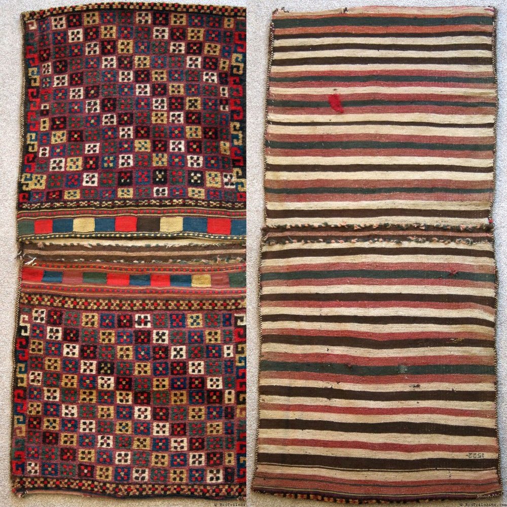 Rare Woven Transcaucasian Saddlebag with Two Storage Pockets